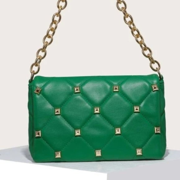 MODA ME COUTURE Handbags - Designer Inspired Green Stud Detailed Purse